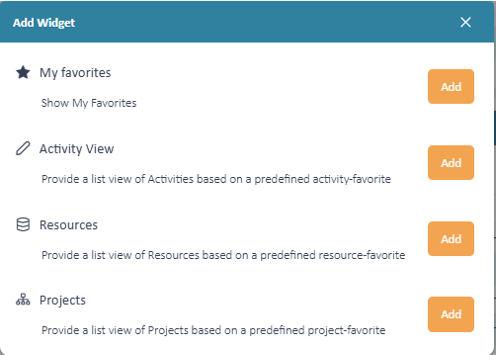 Add a new widget to the board