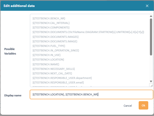 Location and test bench nr are combined to one expression