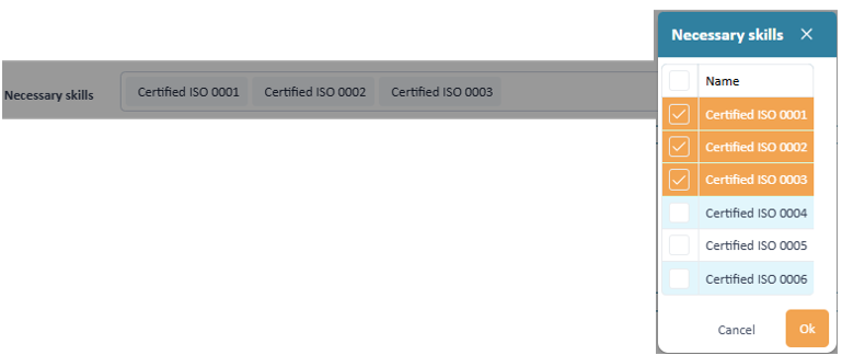 Selecting multiple values