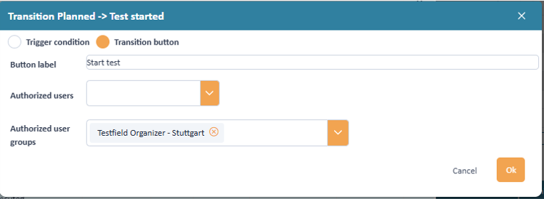 Defining a trigger button