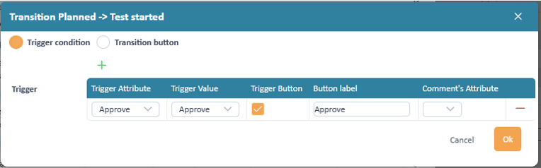 Defining a trigger button