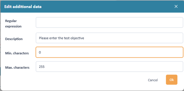Text field settings