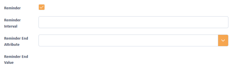 Reminder attributes of an email template