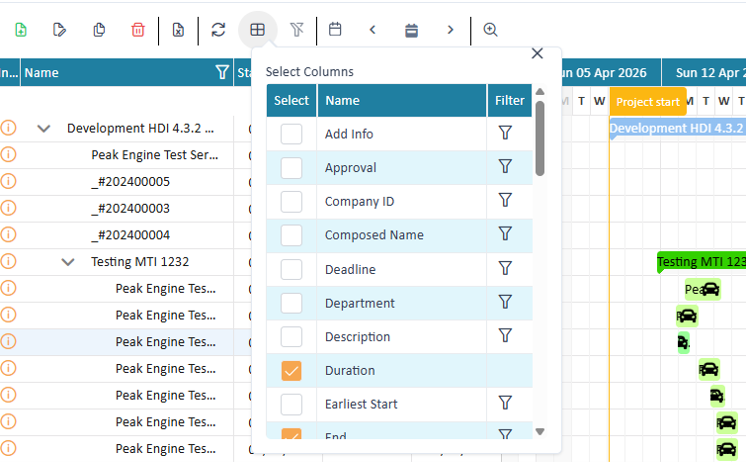 Column selector