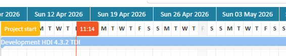 Timeline header to set the time range