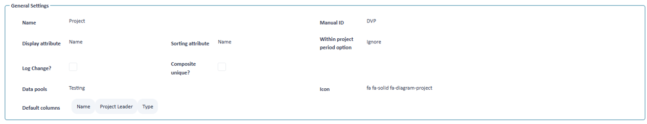 General attributes of project types