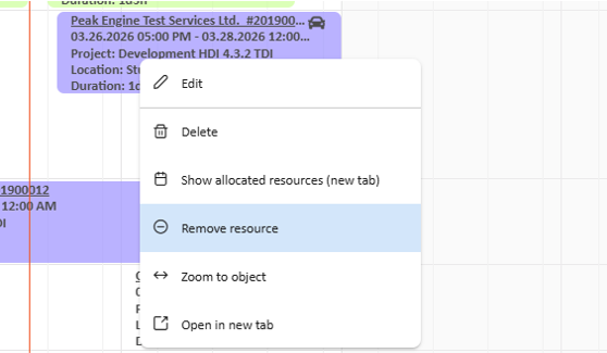 Remove resource assignment